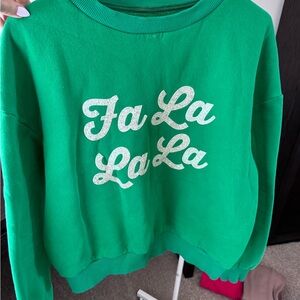 Beach Riot FA LA LA Green Holiday Sweatshirt